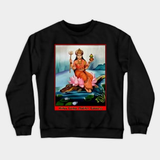 Hindu Goddess Ganga Mather Print Crewneck Sweatshirt